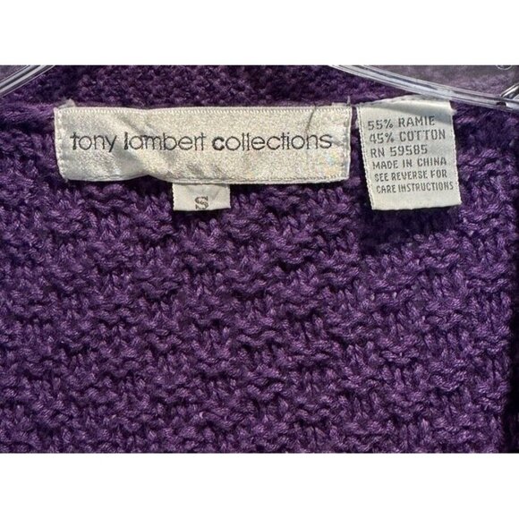 Vintage Tony Lambert Small Artsy Cardigan Sweater Colorful VTG Grandma Textured - Picture 5 of 7